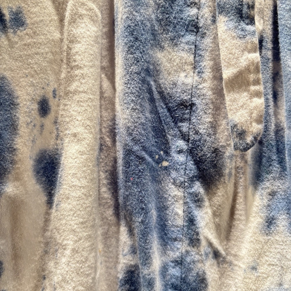Just My Size White & Blue Short Sleeve Blouse Size 4X Draw String Round Neck - Picture 2 of 11